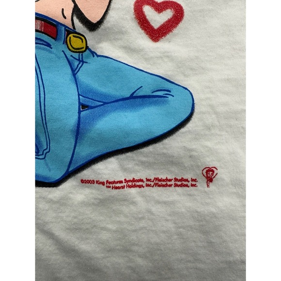 Mens White Betty Boop Sweetheart Graphic T Shirt XL 2003 King Features - Picture 4 of 8